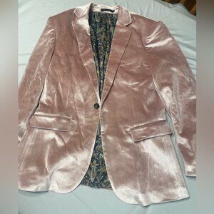 Pink Velvet Blazer Size M Suit Jacket
